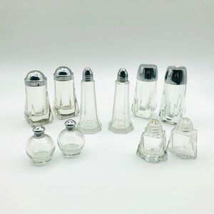 Lot of Glass Salt and Pepper Shakers (Set of 5)